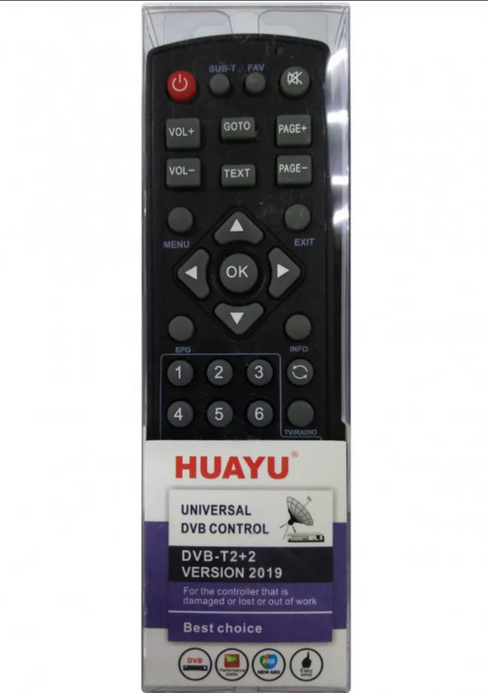 Инструкция для универсального пульта HUAYU DVB-T2+2